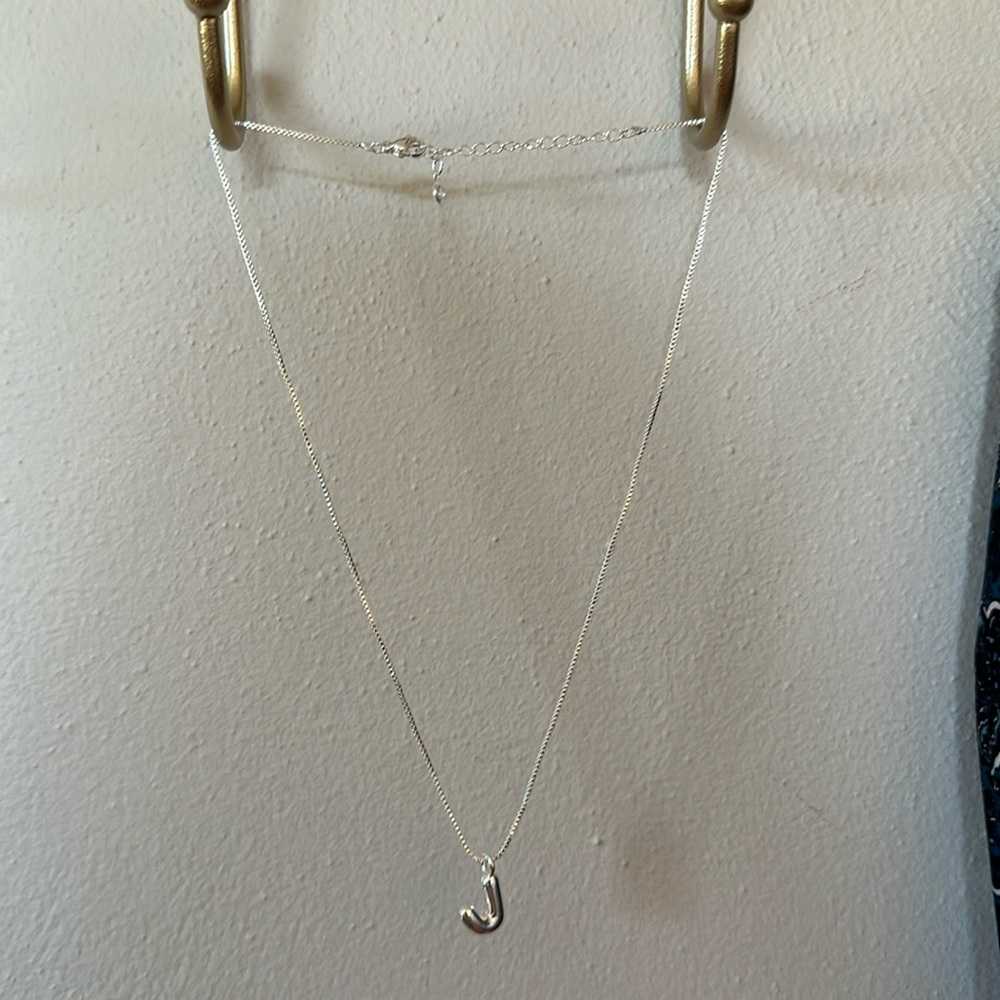 Sterling silver “J” Charm Necklace